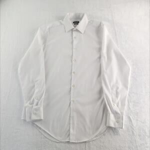 Van Heusen Whte Button Up Long Sleeve Men's Large Flex Slim Fit Stretch49